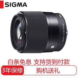 SIGMA 适马 30mm F1.4 DC DN APS-C画幅无反镜头 索尼E卡口 镜头标配+偏振镜CPL+清洁套装