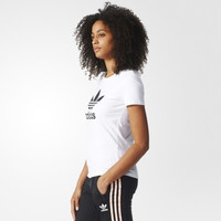 adidas 阿迪达斯 三叶草 TREFOIL TEE 短袖上衣 女子 BR8054白