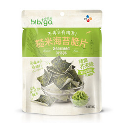 必品阁（bibigo）辣爽芥末味糙米海苔脆片 20g（袋） 即食海苔休闲零食 *10件