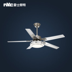 雷士(NVC) 雷士照明 LED客厅灯 风扇灯 吊扇灯 餐厅简约风扇灯 雅静木纹拉控开关Φ1070*490mm