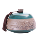 东仙浮雕茶叶罐陶瓷密封罐