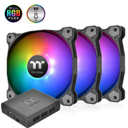 Tt（Thermaltake）Pure Plus 12 LED RGB 机箱风扇（12cm风扇*3/1680万色/数位控制盒/语音控制/色彩同步）