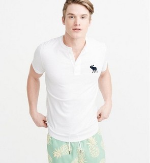  Abercrombie & Fitch 204634 AF 男士亨利领T恤