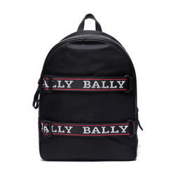 BALLY 巴利 男士黑色LOGO图案织物双肩包 FLIP 00