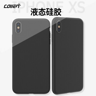 collen 科邻 苹果液态硅胶 手机壳 (黑色、iPhoneXS)