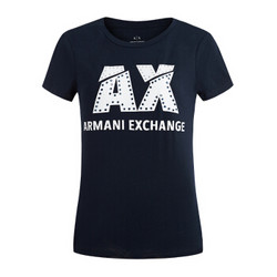 ARMANI EXCHANGE阿玛尼奢侈品女士短袖针织T恤衫8NYT86-Y8C7Z NAVY-1510 M