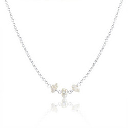 多琪儿 DOGEARED 时尚三颗不规则形珍珠银色项链 PS1101
