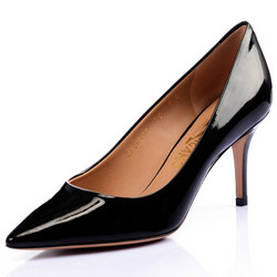 Salvatore Ferragamo 菲拉格慕 女士SUSI 70 GLAS系列黑色牛皮细跟高跟鞋 0539520 9/39.5码 C