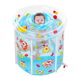 诺澳 支架婴儿游泳池家用 幼儿童充气顶圈游泳桶圆形戏水池 宝宝浴盆泡澡桶 塑料支架-大号豪华套餐