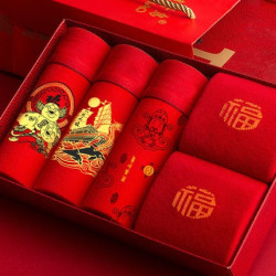 健丹鸟 男士红内裤*3条+袜子*2双  L-XXXL