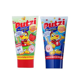 Putzi 可吞咽牙膏 草莓味 50ML*2 + 加钙 50ML*2 组合装