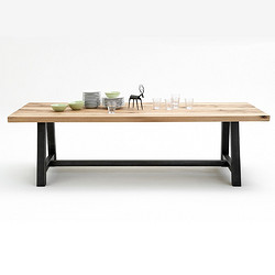 北欧实木餐桌椅组合现代简约长条桌办公桌子铁艺书桌loft实木桌