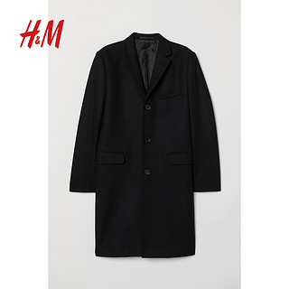 H&M 至臻品质系列男士混纺羊绒大衣0631777 (54、蓝色)