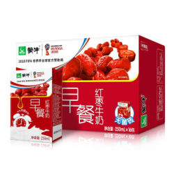 蒙牛 早餐奶 红枣味利乐包 250ml×16盒 *5件