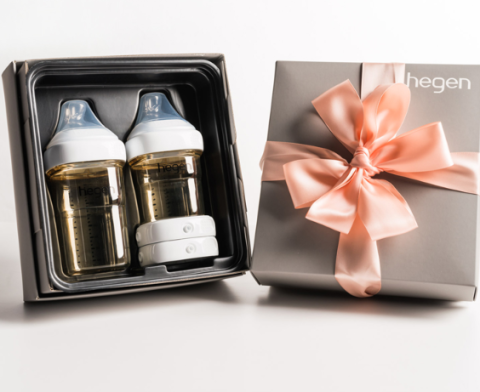 hegen幼儿婴儿多功能ppsu奶瓶礼盒一大一小储存盖热款礼盒