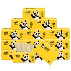 怡飘（yipiao） 熊猫系列竹浆本色抽纸300张 14包（纸张尺寸110*180）