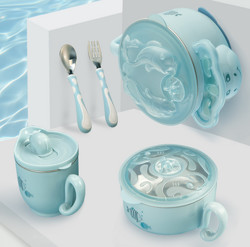 英国hotmom儿童餐具宝宝吸盘碗勺套装辅食碗注水保温碗婴儿防摔碗