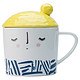 COSTA 咖世家带杯盖子时尚设计陶瓷马克杯-柠檬小姐 300ml*4 *3件
