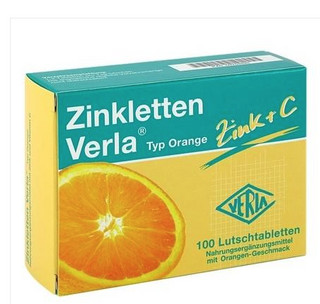 Zinkletten Verla 补锌+香橙维C含片100片 