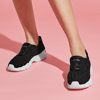 SKECHERS 斯凯奇 D'lites  88888184 女款编织熊猫鞋