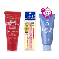 SHISEIDO 资生堂 护手霜 30g+洗颜专科洁面乳 120g+DHC 橄榄润唇膏 1.5g