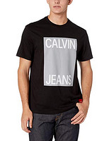 限尺码：Calvin Klein Slogan Flock Logo 男士T恤