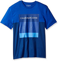 限尺码：Calvin Klein Logo Colorblock 男士T恤