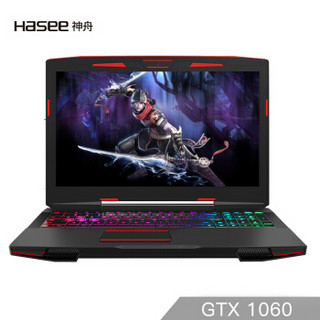 Hasee 神舟 战神Z7-KP7GA 15.6英寸 笔记本电脑 (黑色、酷睿i7-8750H、8GB、512GB SSD、GTX 1060 6G)