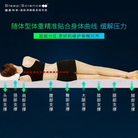 Sleep Science 美国睡眠科学爱诺黑宝石高密度记忆棉床垫 薄单双人床垫 轻奢舒适解压10CM 白色 90*200*10CM