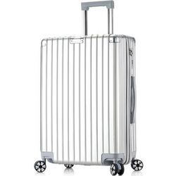 贝尔贝拉铝包角拉杆箱万向轮20英寸行李箱复古款男士女士登机箱旅行箱 银色