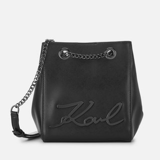 KARL LAGERFELD Signature 女款真皮水桶包