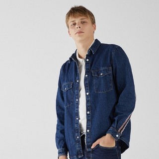 Bershka 巴适卡 06040388400 男士牛仔夹克