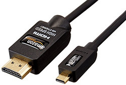 AmazonBasics 亚马逊倍思 高速 HDMI 转 Micro HDMI 连接线(3.28 英尺/1米) 简约包装