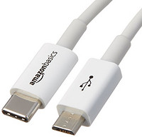AmazonBasics 亚马逊倍思 Type C to Micro USB 2.0 转接线  - 白色 (6英尺/1.8米)