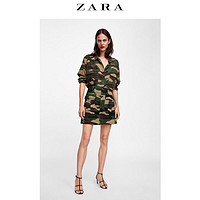 ZARA新款 女装 ZW PREMIUM 迷彩工装款迷你裙 09632261505