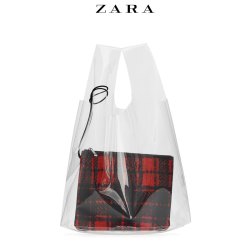 ZARA 16429304087 女士带内衬塑胶购物包