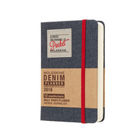 MOLESKINE 2019年12个月 牛仔布特别版日记本日程本手账文具 深蓝色硬面口袋型+凑单品