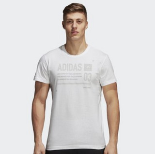 adidas 阿迪达斯 CZ1422 男子训练短袖T恤 (白色、2XL)