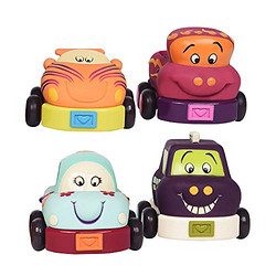 B.toys 比乐 宝宝回力车 发条车 4个装 生日礼物  婴幼儿童益智玩具 1-4岁