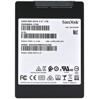 限地区：SanDisk 闪迪 X600系列 SATA3 固态硬盘 1TB