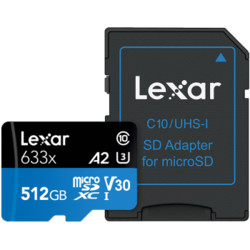 Lexar 雷克沙 633x MicroSDXC UHS-I U3 A2 TF存储卡 512GB