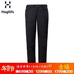 Haglofs火柴棍男款防拨水保暖长裤 602316 2C5正黑色 XL