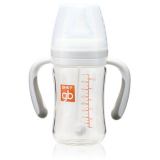 gb 好孩子 母乳实感宽口径 映入吸管玻璃奶瓶 180ml *4件 +凑单品