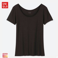 UNIQLO 优衣库 HEATTECH系列 408234 女士T恤 (M、黑色)