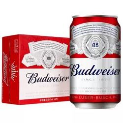 Budweiser百威啤酒 330ML*24听 整箱装