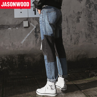 JASONWOOD 471817252 男士复古水洗牛仔裤