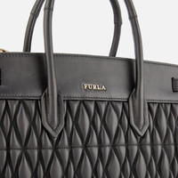 FURLA 芙拉 PIN COMETA SMALL 女士真皮托特包 黑色