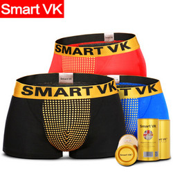 Smart VK英国卫裤官方正品透气男士内裤男能量第十代健康男平角裤 黑红蓝各1条 XL