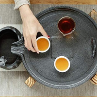 卡沐森 黑陶瓷石磨茶盘