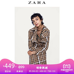 ZARA  02761249704 新款 女装 格子双襟风衣